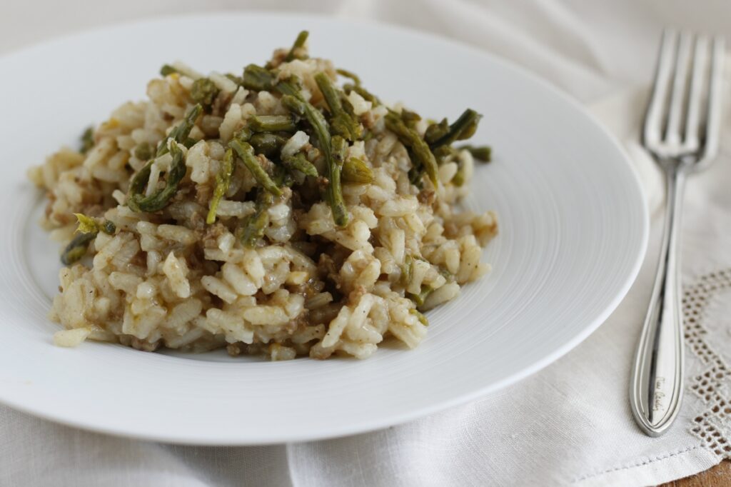 risotto asparagi e carne macinata