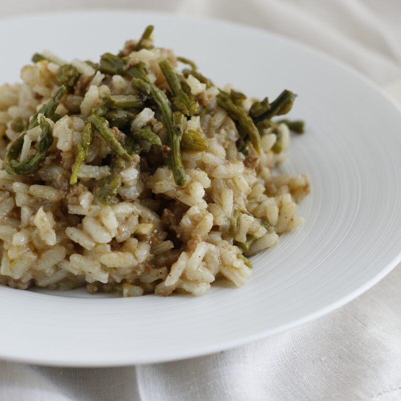 risotto asparagi e carne macinata