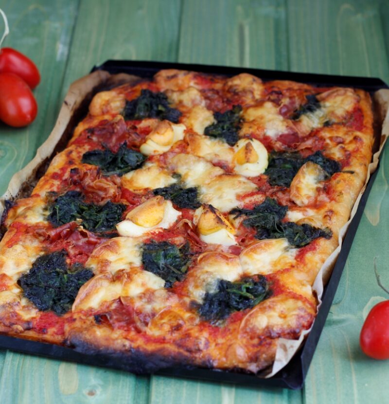 pizza rustica spinaci e pancetta