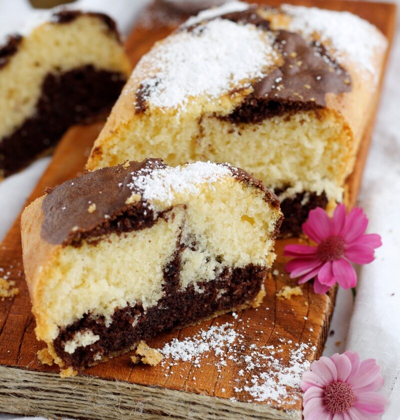 plumcake bicolore con margarina