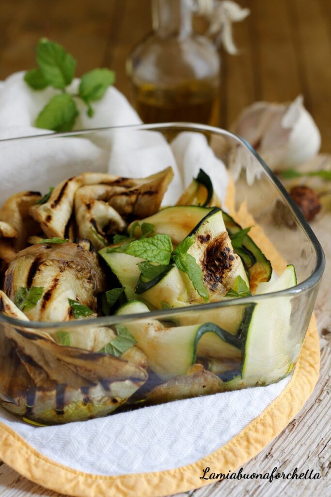 insalata siciliana di melanzane e zucchine