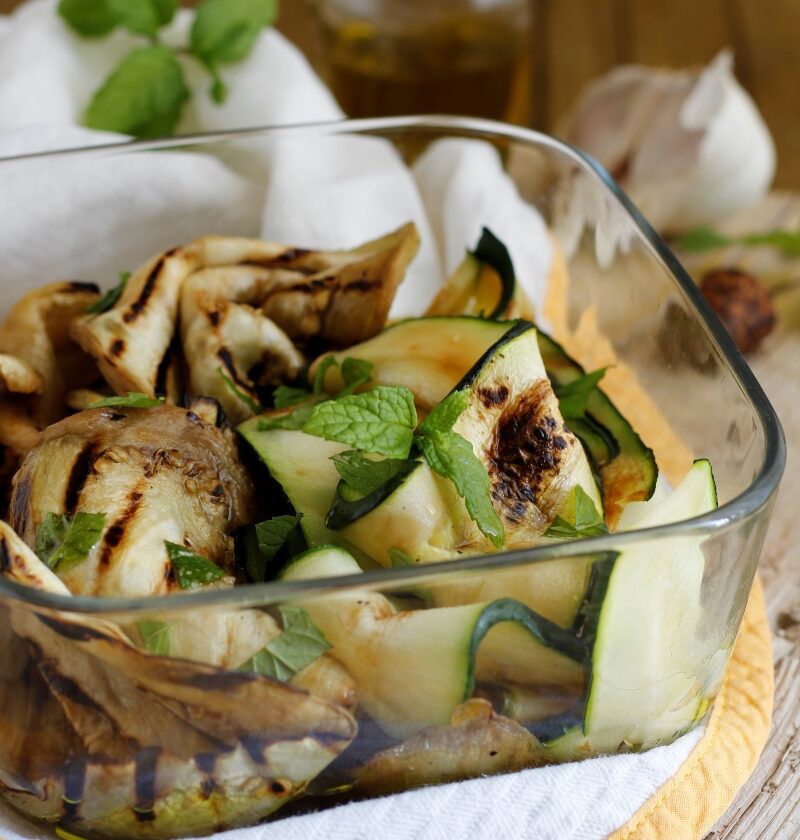 insalata siciliana di melanzane e zucchine