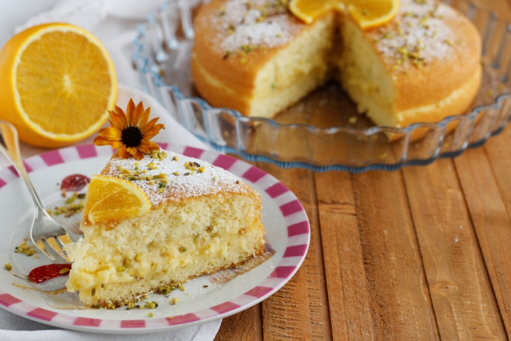 pan di spagna con crema all'arancia