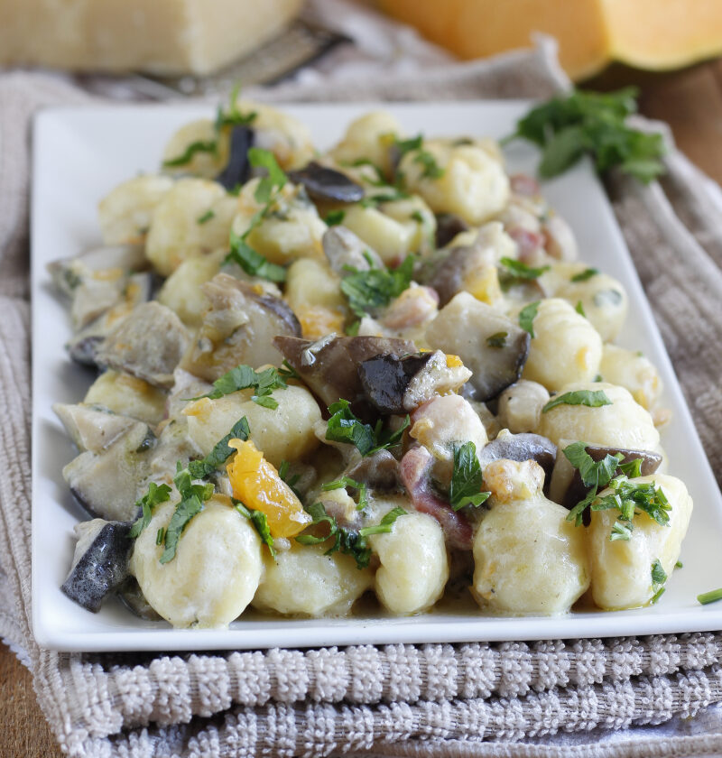 Gnocchi funghi zucca