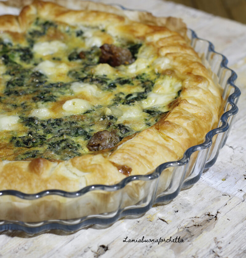 torta rustica spinaci e salsiccia