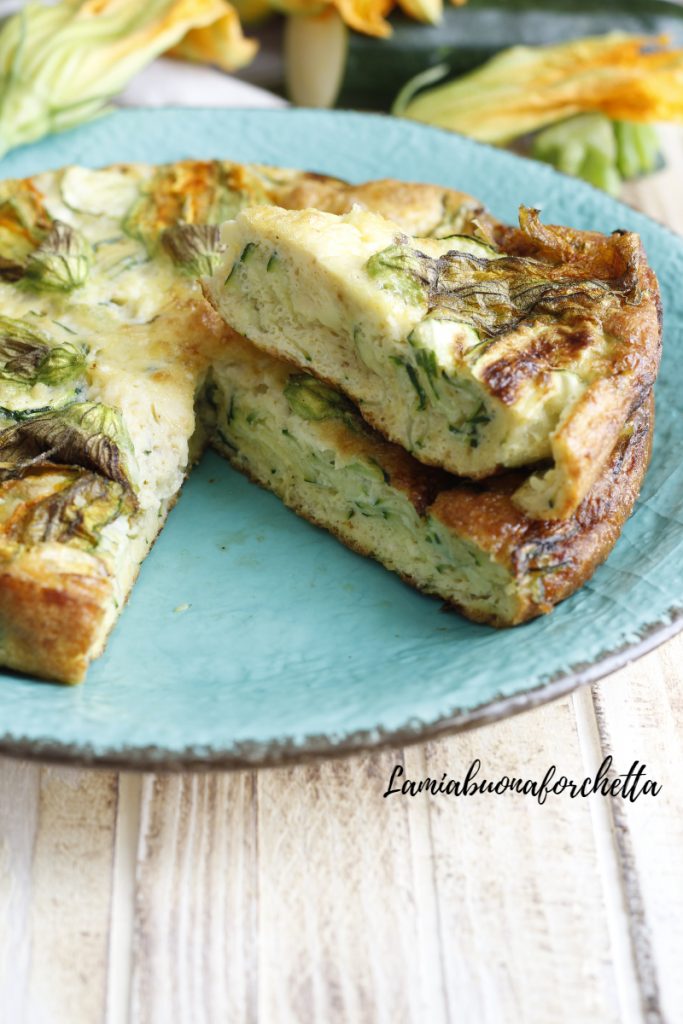 frittata con fiori di zucca e zucchine