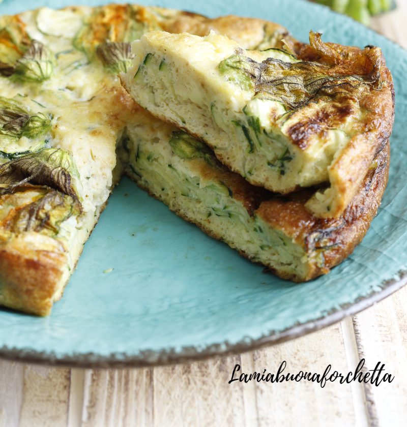 frittata con fiori di zucca e zucchine