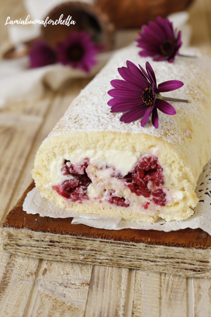 rotolo crema al limone e lamponi